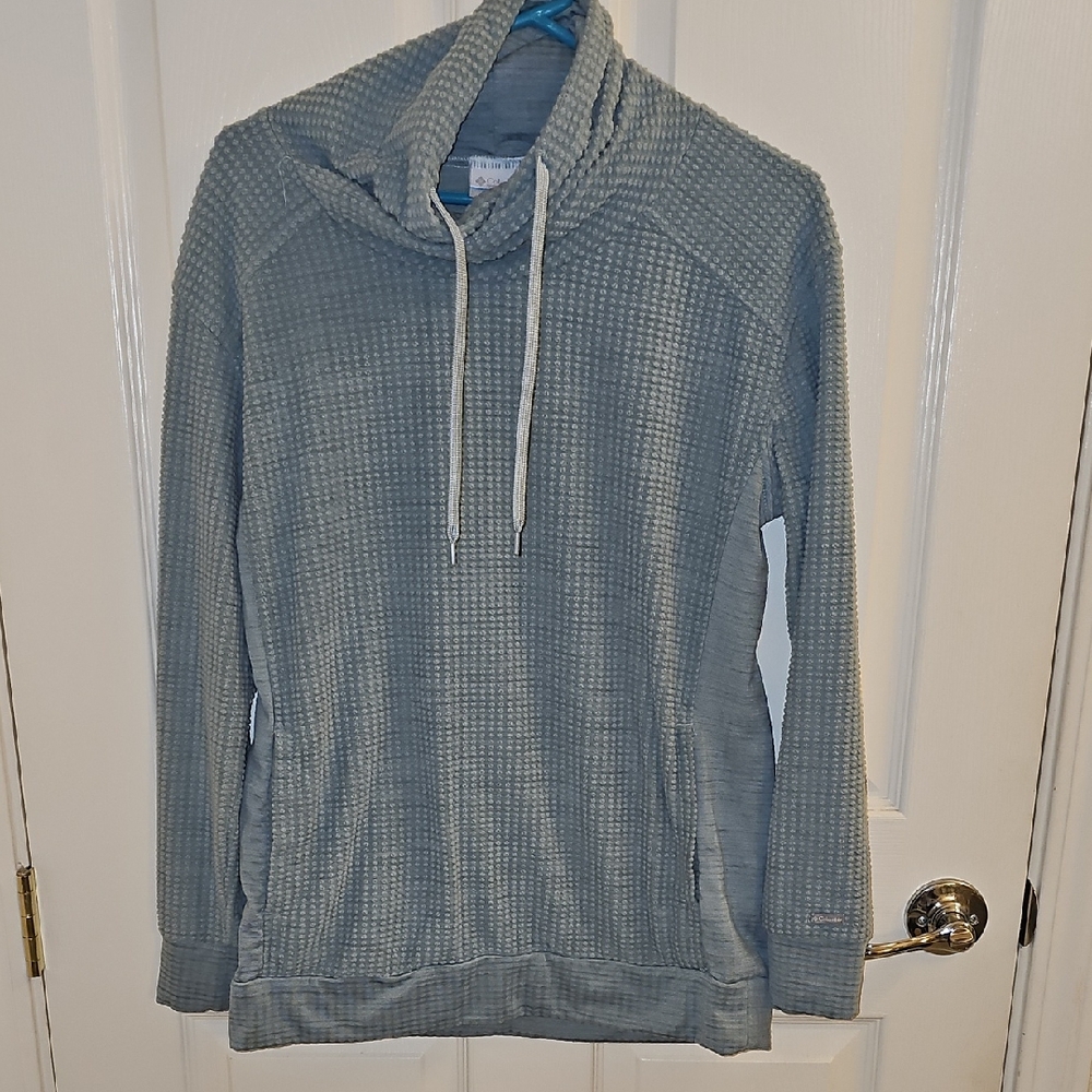 Columbia Women's Oversized Blue Green Cowl Neck Pullover - S